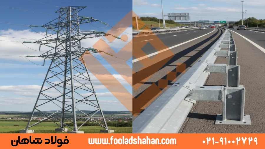 کاربردهای ورق گالوانیزه گرم در ساخت دکل انتقال برق و گاردریل جاده