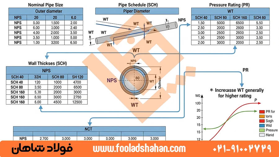 نمودار رده‌بندی لوله و ضخامت دیواره