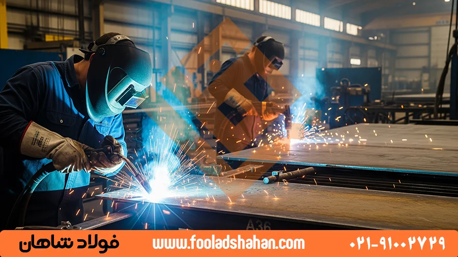 فرآیند جوشکاری و برش ورق A36