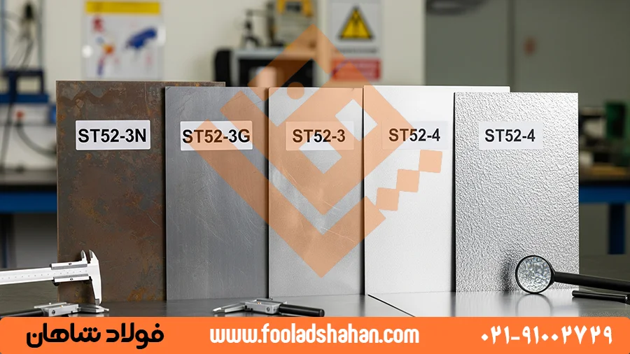 تصویری از گریدهای مختلف ورق ST52