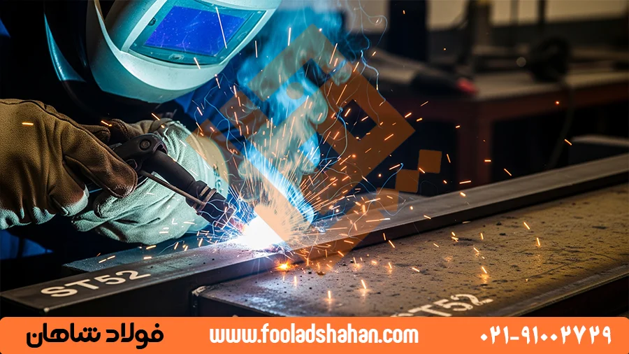 تصویری از فرآیند جوشکاری ورق ST52