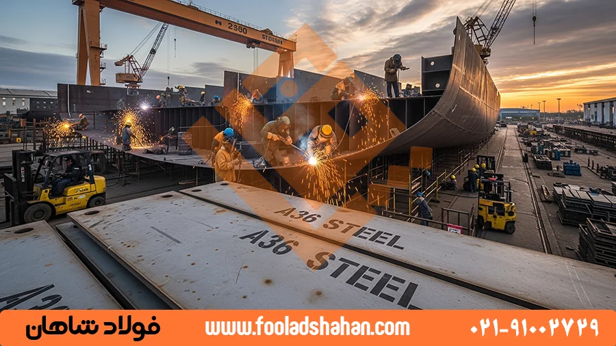 فرآیند ساخت کشتی با استفاده از ورق A36