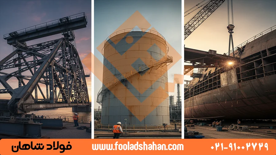 ورق A283 در حال استفاده در پروژه‌های صنعتی و مخازن