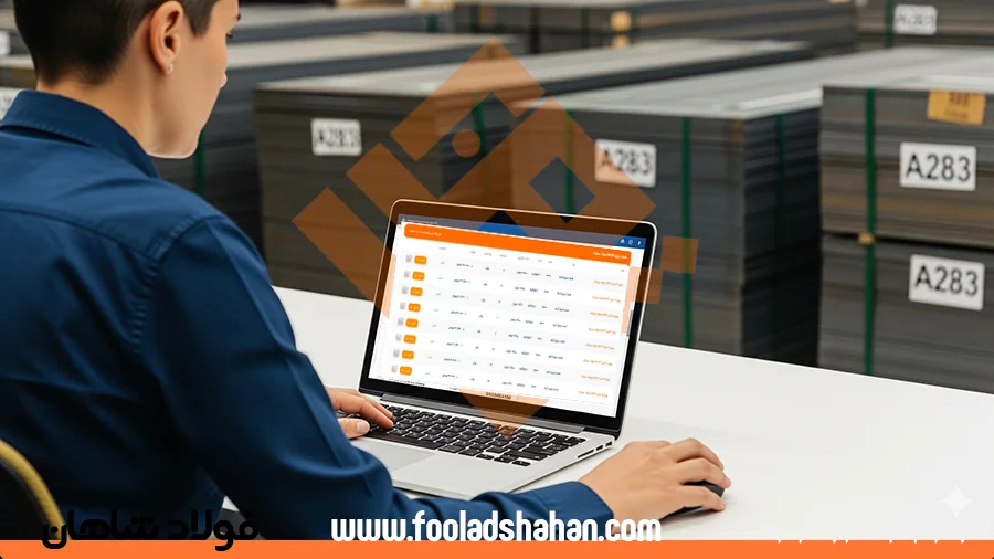 استعلام قیمت ورق A283 در وب‌سایت فولاد شاهان