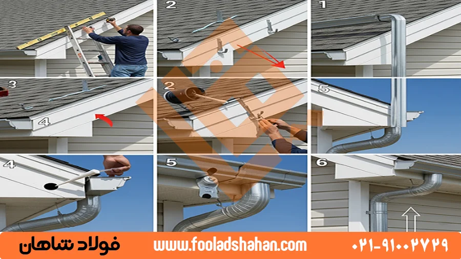 مراحل نصب ورق آبرو گالوانیزه