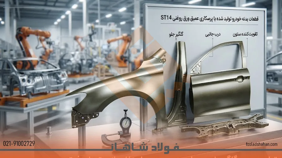 قطعات بدنه خودرو تولید شده با پرسکاری عمیق ورق روغنی ST14
